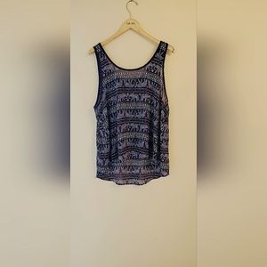Sheer Tank Top Elephant Print